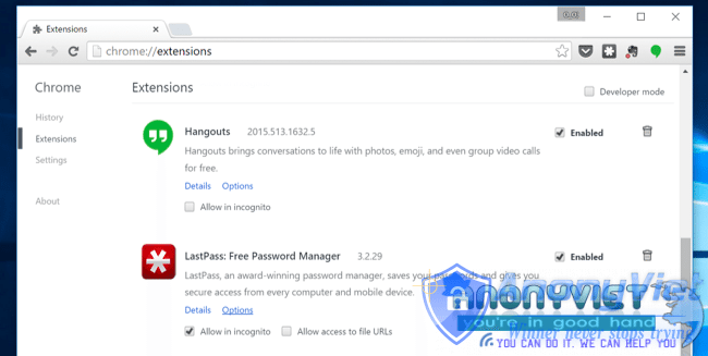 Tắt tiện ích không cần thiết trên Google Chrome