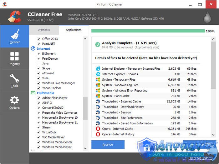 Sử dụng tùy chọn thứ ba Cleanup