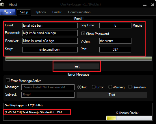 email keylog