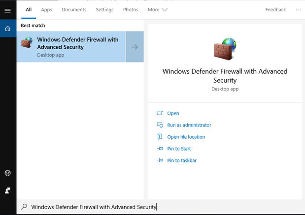má» port firewall windows